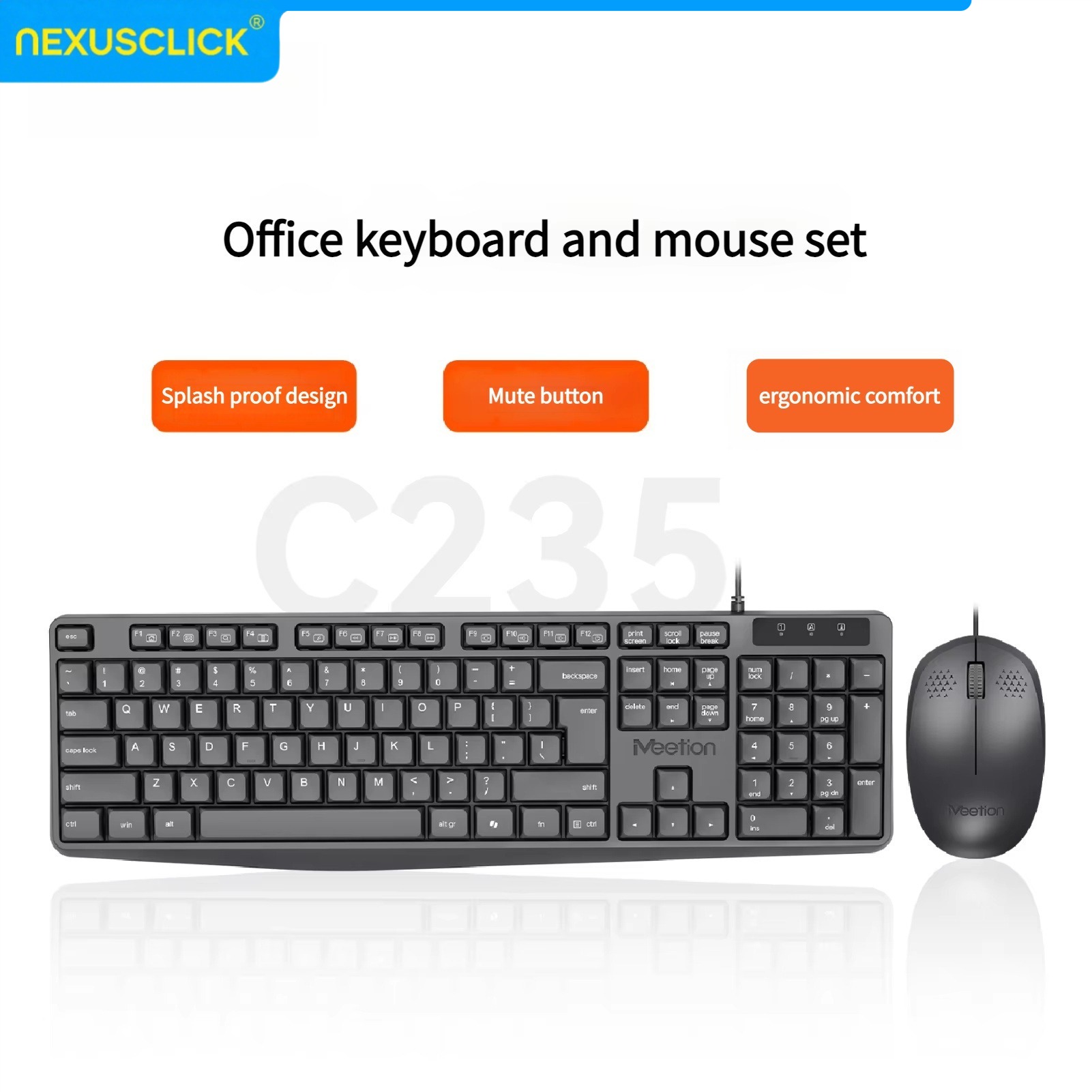 NexusClick C235 Combo de Tecla - English Home Office avaliação e preço