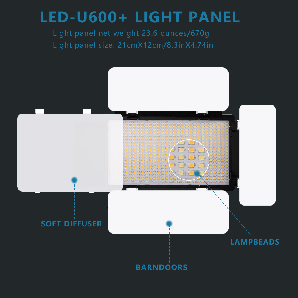 U800 rgb foto luz led photo st - Zoom Lighting Kit avaliação e preço