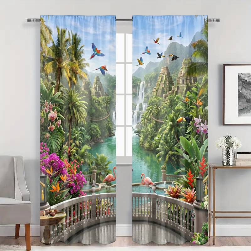 Cortina de Paisagem Vibrante d - Home Office Bali avaliação e preço