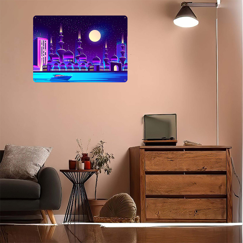Pôster Metálico Synthwave Neon - Home Office Dubai avaliação e preço