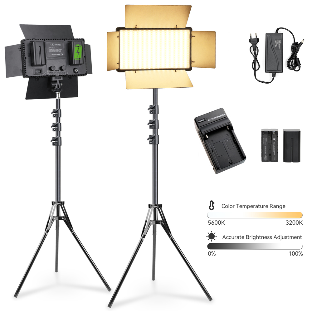 U600 led photo studio luz para - Zoom Lighting Kit avaliação e preço