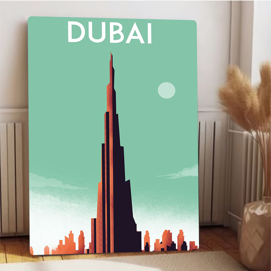 Dubai Skyline Metal Wall Art B - Home Office Dubai avaliação e preço