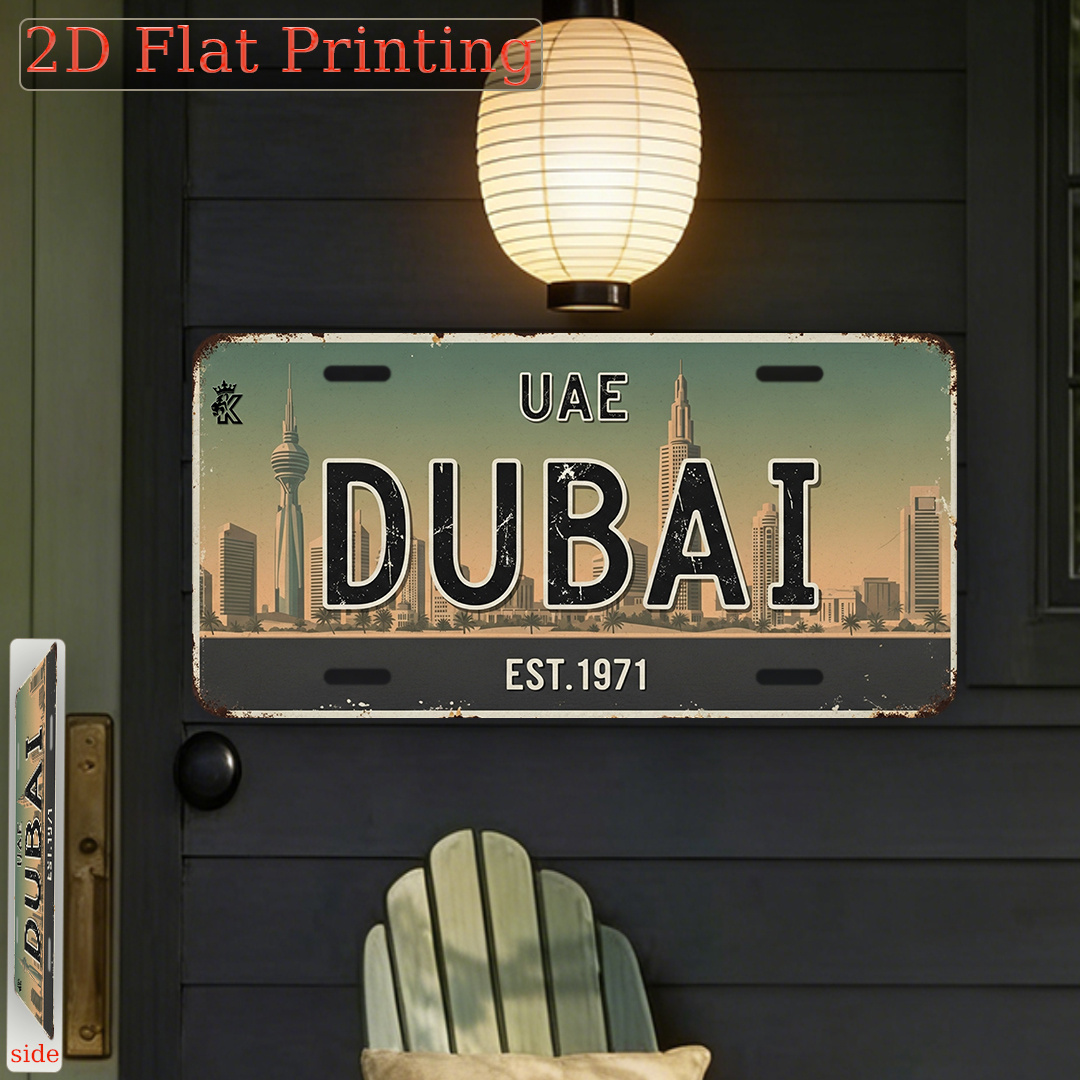 Placa de Metal Vintage Durável - Home Office Dubai avaliação e preço